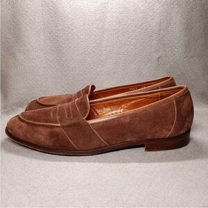 Bespoke Vero Cuoio Brown Sueded Italian Leather Loafer Size 9.5M